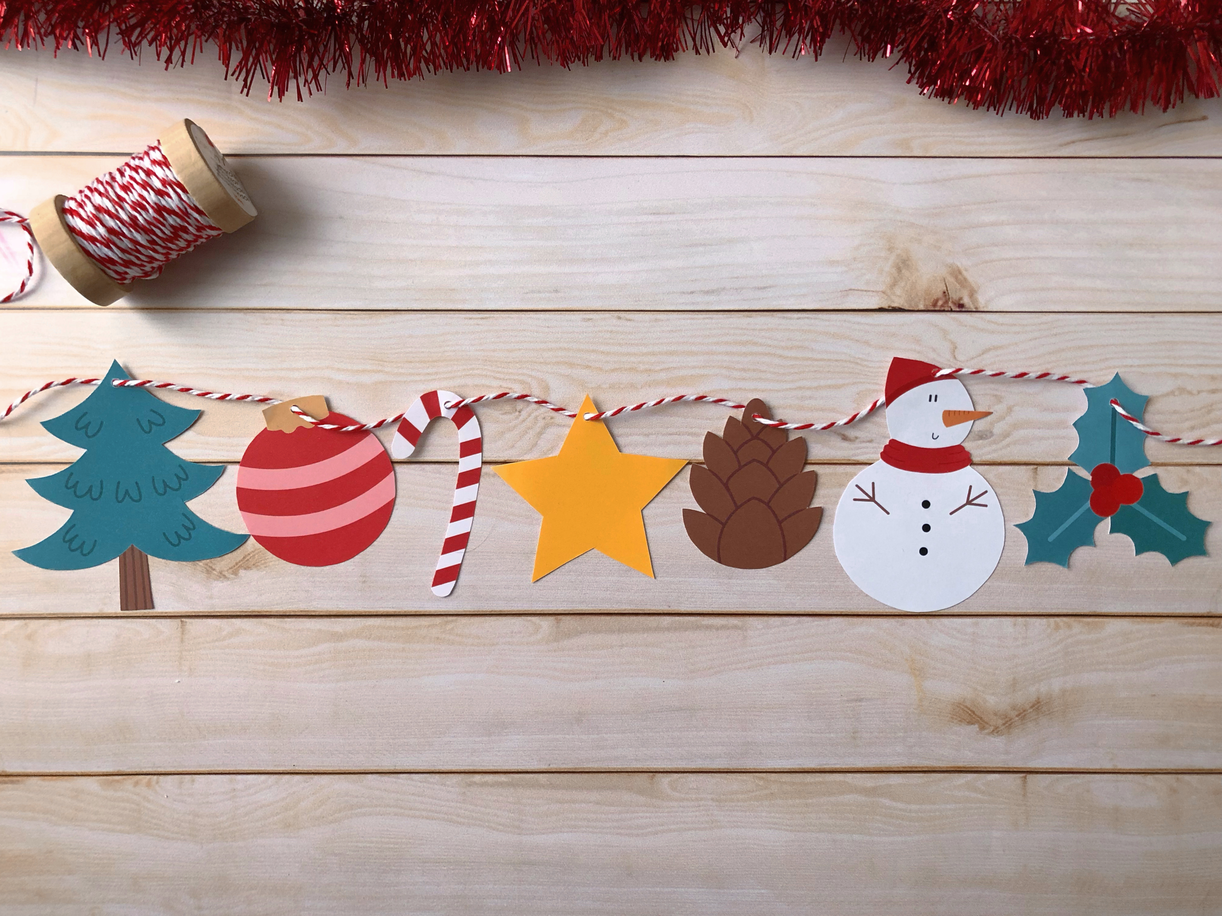 Lot De 4 Guirlandes De Noël En Feutre à Décorer - DIY Enfants, Diamètre 20 Cm, Autocollant - 3
